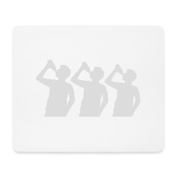 Silhouette 3 Freunde Bier - Mousepad (Querformat) - Weiß - Vorne