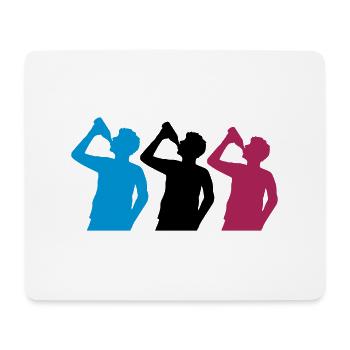 3 Freunde Bier trinken - Mousepad (Querformat) - Weiß - Vorne