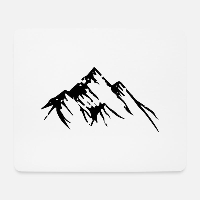 Berge - Mousepad (Querformat) - Weiß