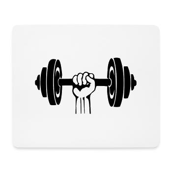 Hand dumbbell - Mouse Pad (horizontal) - white - Front