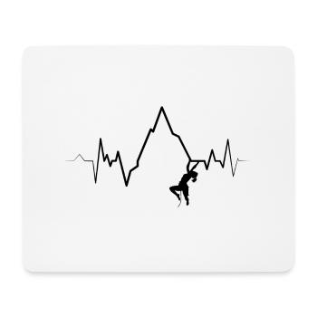 Ecg Heartbeat Graphic Bouldering Mountaineering Bo - Mouse Pad (horizontal) - white - Front