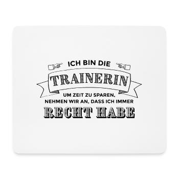 Coach Trainerin Team Sport Fitness Gym Trainer - Mousepad (Querformat) - Weiß - Vorne