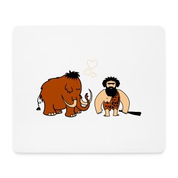 mammut höhlenmensch love - Mousepad (Querformat) - Weiß - Vorne