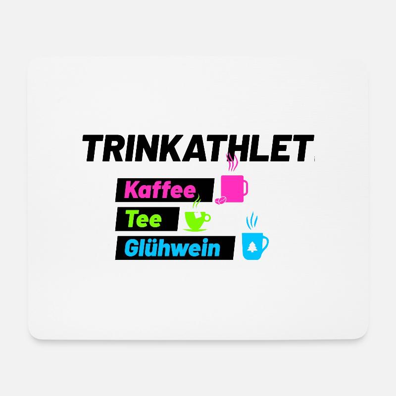 Trinkathlet schwarz - Mousepad (Querformat) - Weiß