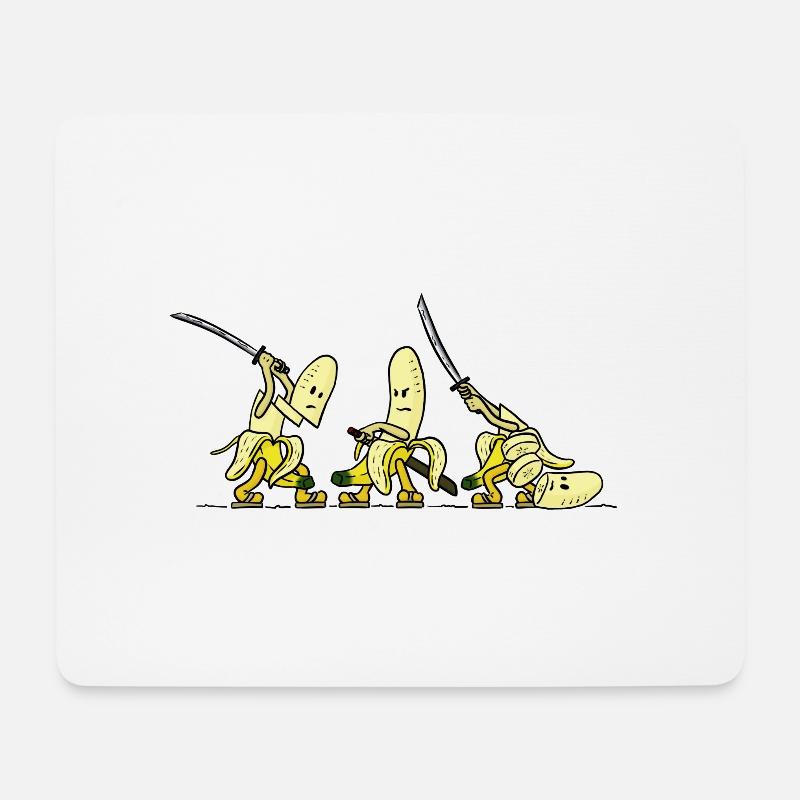 Samurai-Banane - Mousepad (Querformat) - Weiß