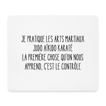 je pratique les arts martiaux - Tapis de souris (format paysage) - blanc - Devant