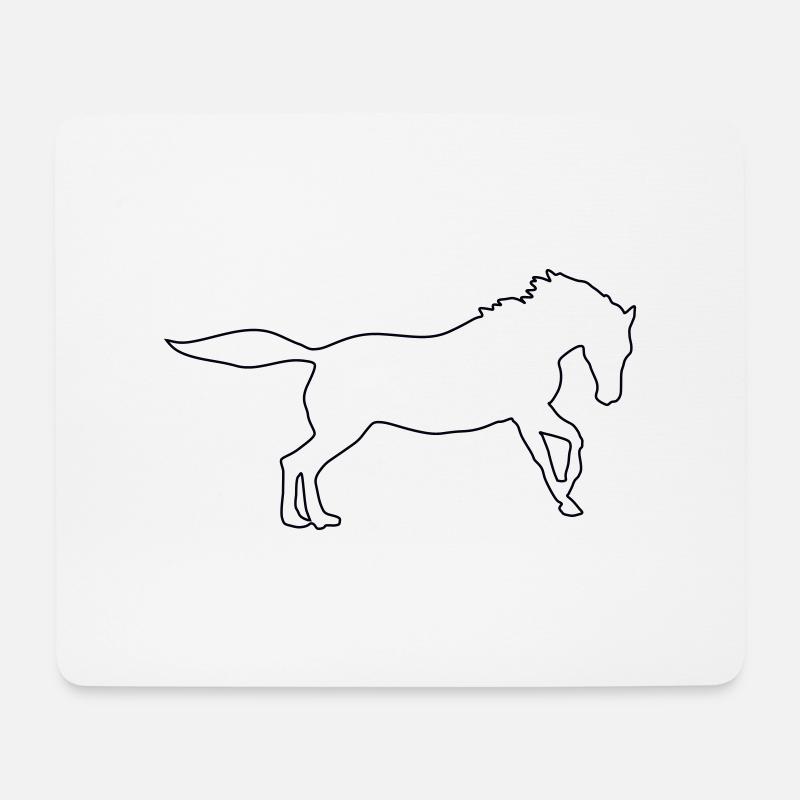 pferd - Mousepad (Querformat) - Weiß