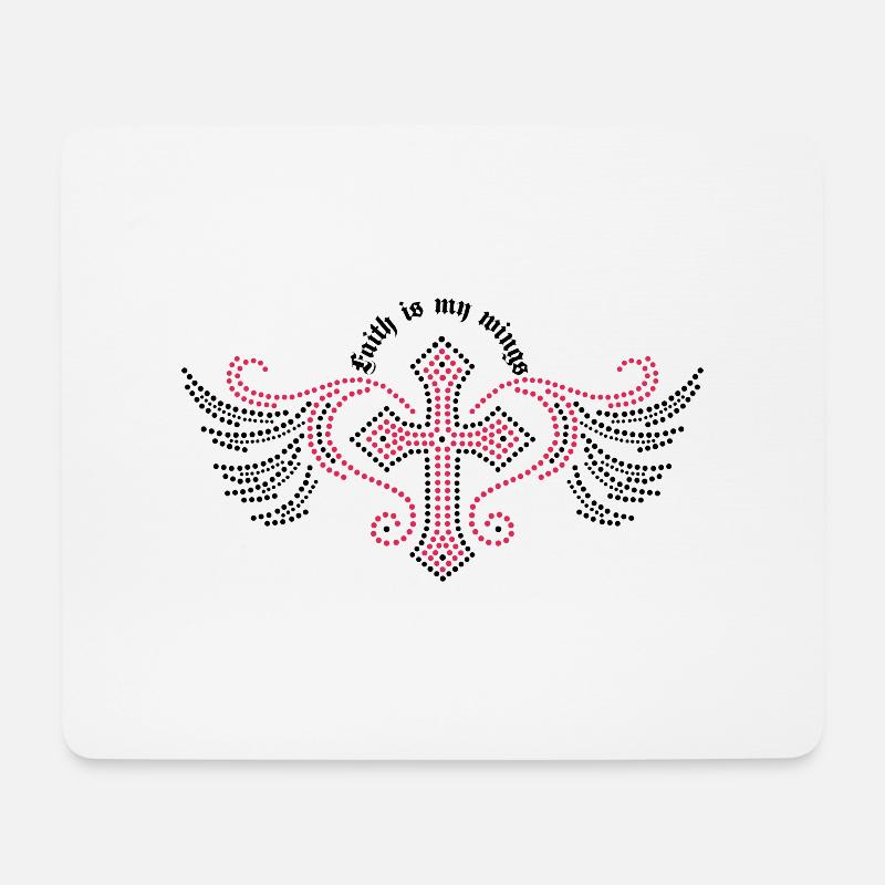 Der Glaube ist meine Flügel - Mousepad (Querformat) - Weiß