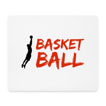basketballer silhouette - Mousepad (Querformat) - Weiß - Vorne