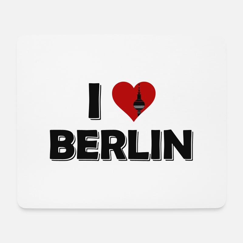i love berlin - Mousepad (Querformat) - Weiß