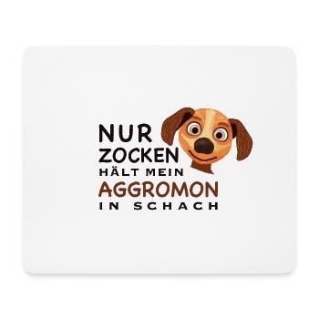 Lustiger Spruch, Zocken hält Aggromon in Schach - Mousepad (Querformat) - Weiß - Vorne
