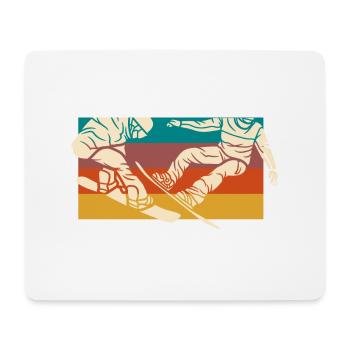 Snowboard Vintage- idée cadeau snowboard rétro - Tapis de souris (format paysage) - blanc - Devant