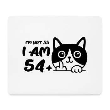 Ich bin nicht 55, ich bin 54 plus 1 Mittelfinger Katze Flip - Mousepad (Querformat) - Weiß - Vorne