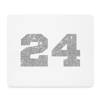 Number 24 Silver Glitter - 24th Anniversary - Mouse Pad (horizontal) - white - Front