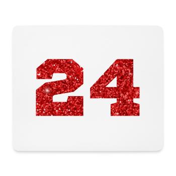 Number 24 Red Glitter - 24th Anniversary - Mouse Pad (horizontal) - white - Front