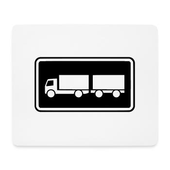 Bouclier Camion Remorque Remorque Inversé Négatif - Tapis de souris (format paysage) - blanc - Devant