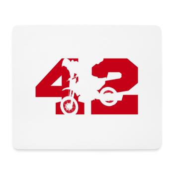 Moto 42 biker - Mouse Pad (horizontal) - white - Front