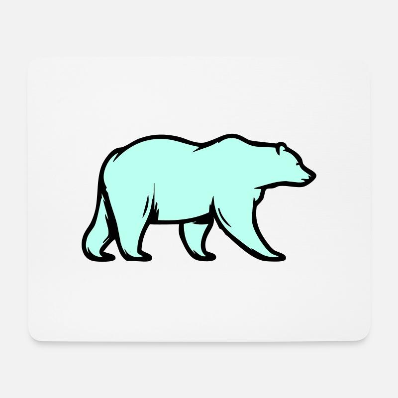 Ours blanc - Tapis de souris (format paysage) - blanc