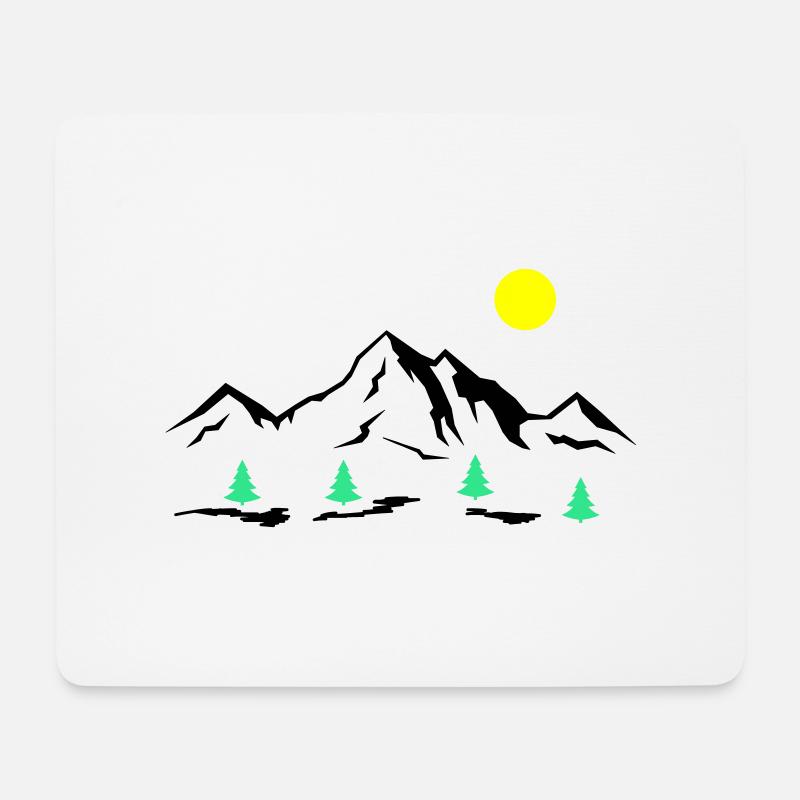 Berge - Mousepad (Querformat) - Weiß