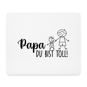 Papa Papa Père Fille Fils Fête des Pères Chemise Homme - Tapis de souris (format paysage) - blanc - Devant