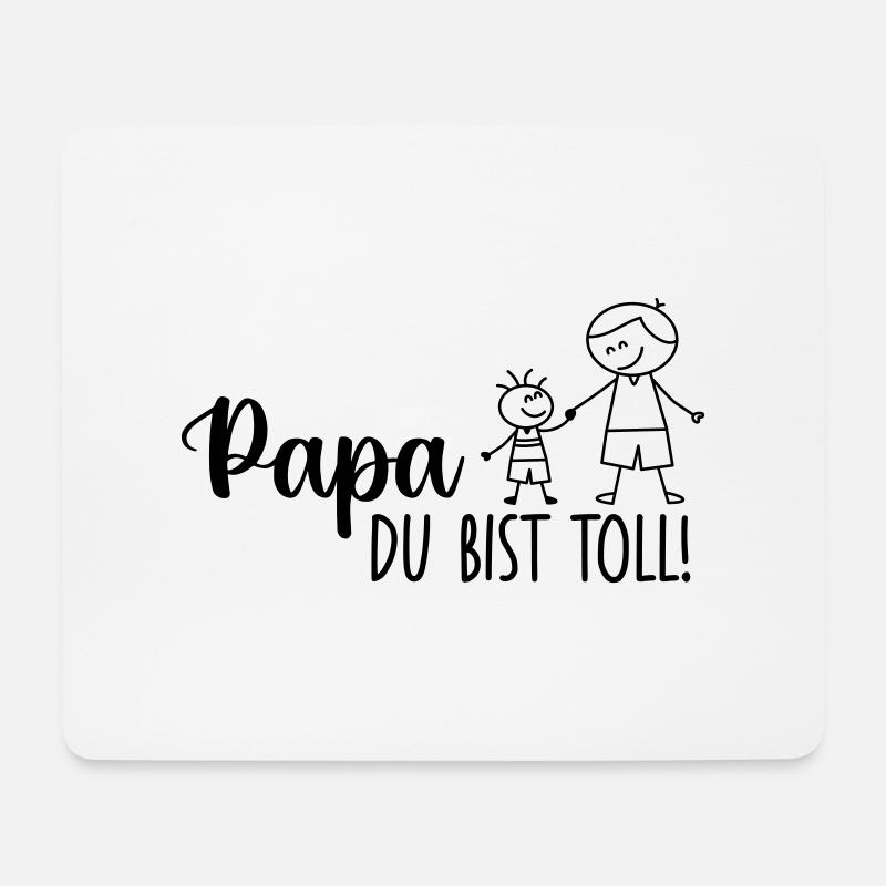 Papa Papi Vater Tochter Sohn Vatertag Männer Shirt - Mousepad (Querformat) - Weiß
