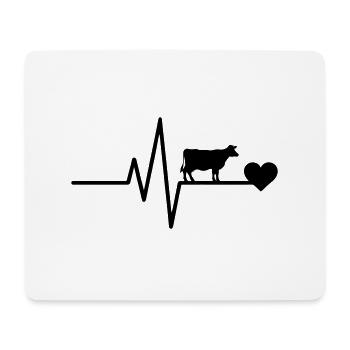 t Kuhbauer Herzschlag - Mousepad (Querformat) - Weiß - Vorne