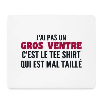 Gros ventre tee shirt | cadeau droles - Tapis de souris (format paysage) - blanc - Devant