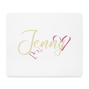 Jenny Surname First name Calligraphy Heart - Mouse Pad (horizontal) - white - Front