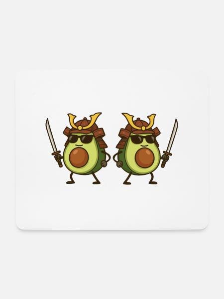 avocado samurai 2 - Mousepad (Querformat) - Weiß