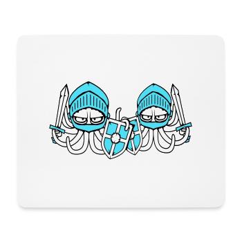 2 Oktopus Ritter Team Mittelalter Schild Schwert - Mousepad (Querformat) - Weiß - Vorne