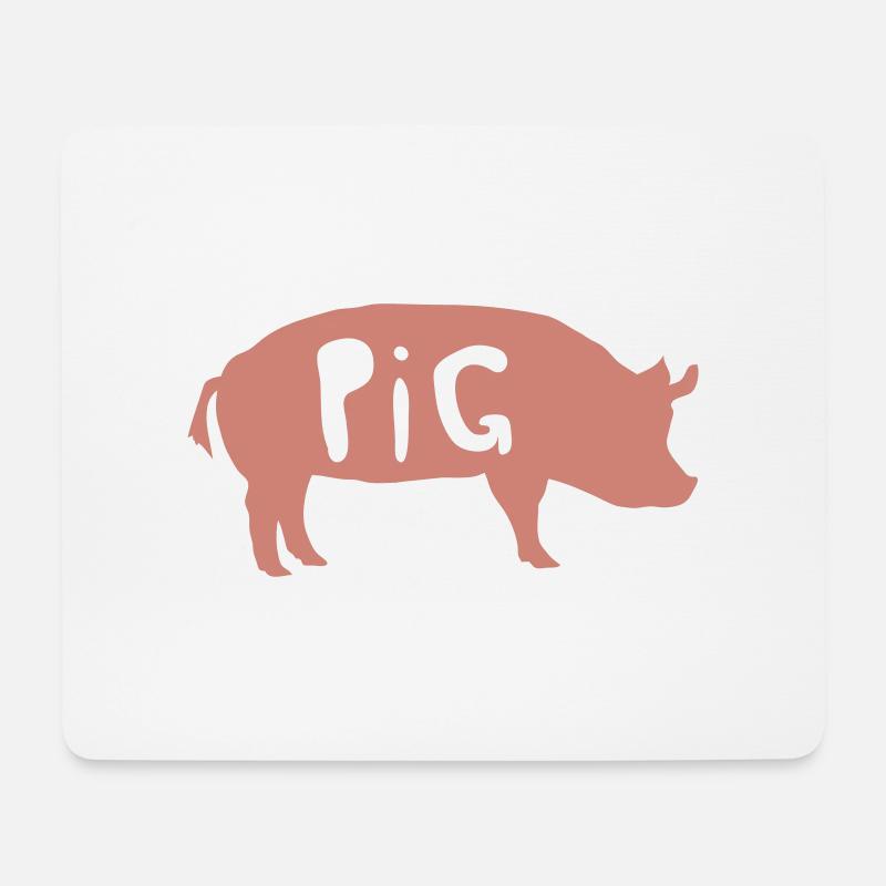 pig - Mousepad (Querformat) - Weiß