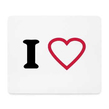 i love - Tapis de souris (format paysage) - blanc - Devant