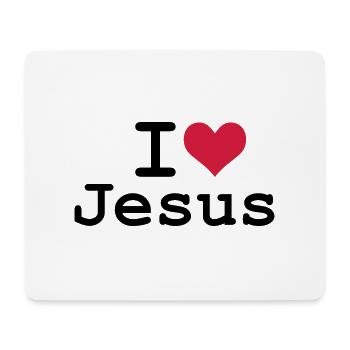 I Love Jesus - Mouse Pad (horizontal) - white - Front