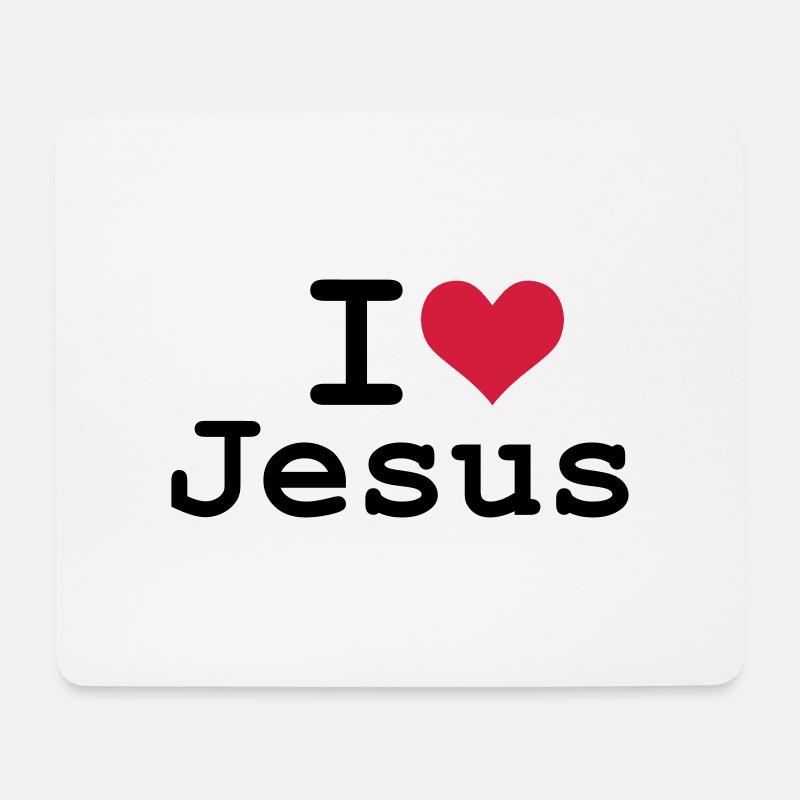 I Love Jesus - Mouse Pad (horizontal) - white
