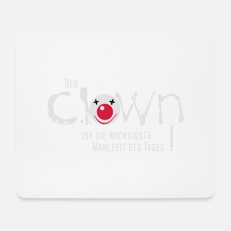 Clown gefrühstückt - Mousepad (Querformat) - Weiß