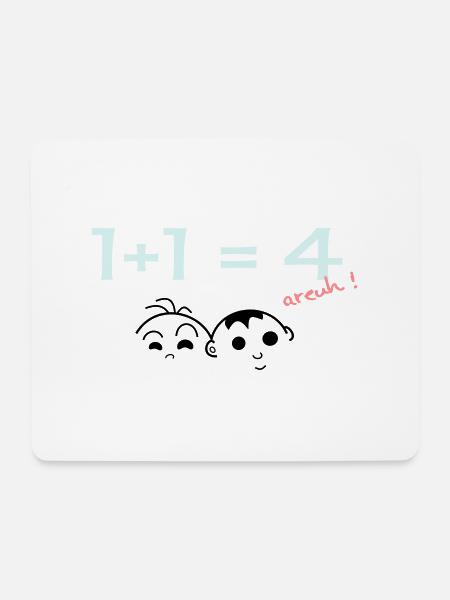 1 + 1 = 4 - Mousepad (Querformat) - Weiß
