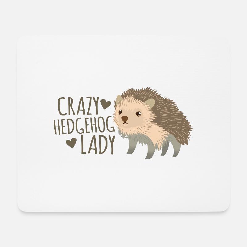 crazy hedgehog lady - Mouse Pad (horizontal) - white