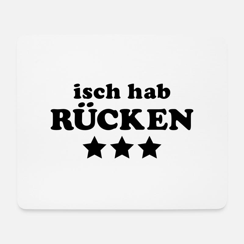 Isch hab Rücken + 3 Sterne 1c / Ich habe Rücken - Mousepad (Querformat) - Weiß