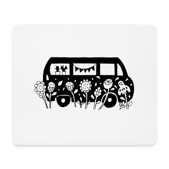 Flower Power Bus - Mouse Pad (horizontal) - white - Front