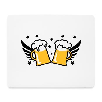 2 Mass Bier Bierkruege Flügel 3c Prost - Mousepad (Querformat) - Weiß - Vorne