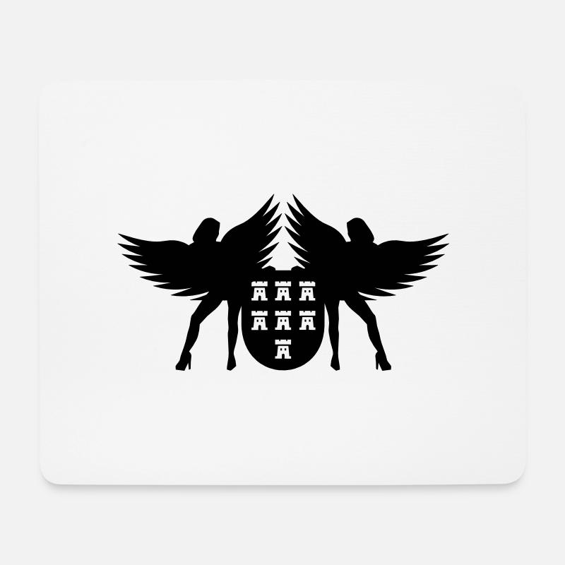Wappen Siebenbürgen mit Engel - Mousepad (Querformat) - Weiß