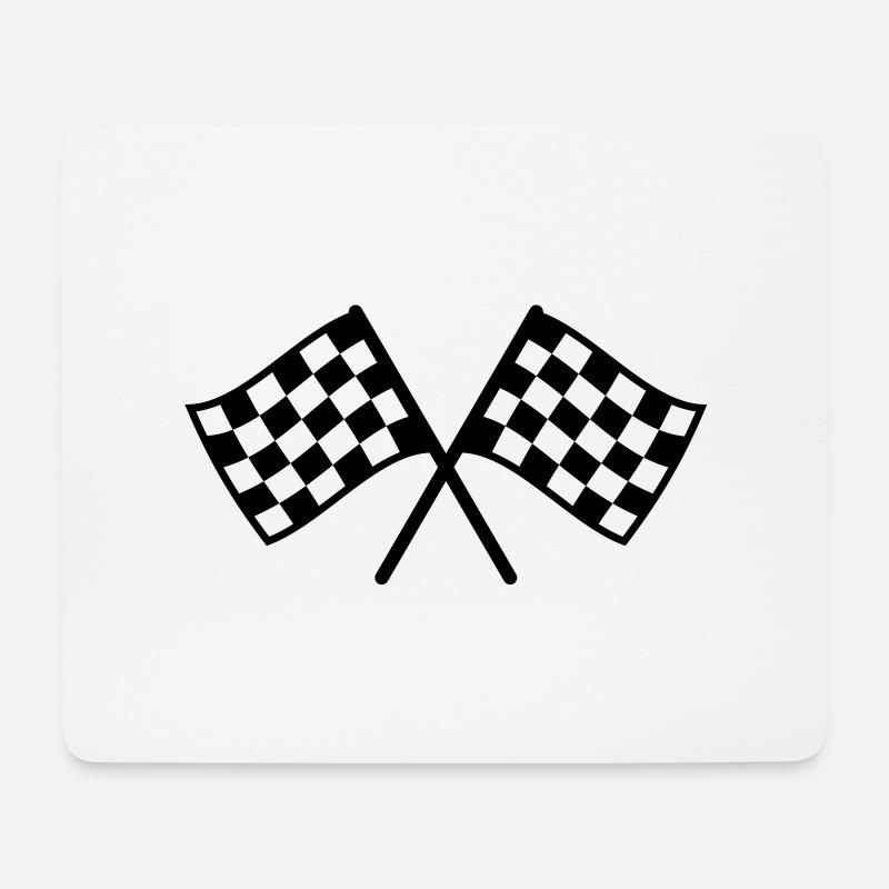 Zielflagge - Mousepad (Querformat) - Weiß