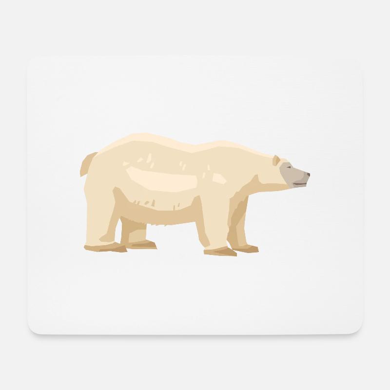 Eisbär - Mousepad (Querformat) - Weiß