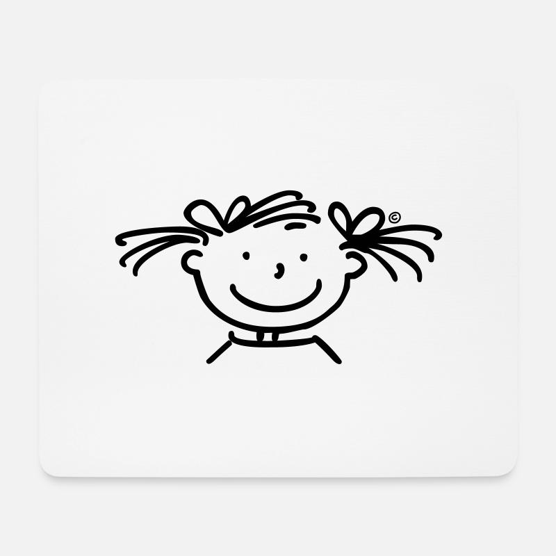 Kopf Mädchen - Mousepad (Querformat) - Weiß