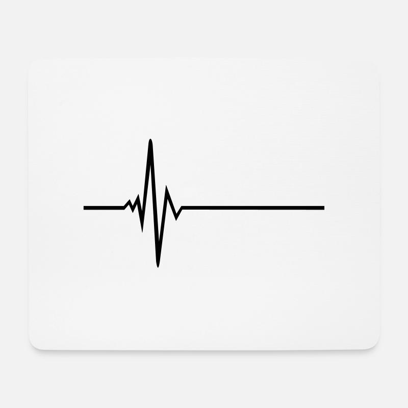 Puls - Frequenz - Mousepad (Querformat) - Weiß