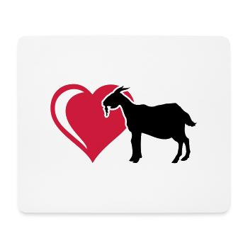 Ziege Herz - Mousepad (Querformat) - Weiß - Vorne