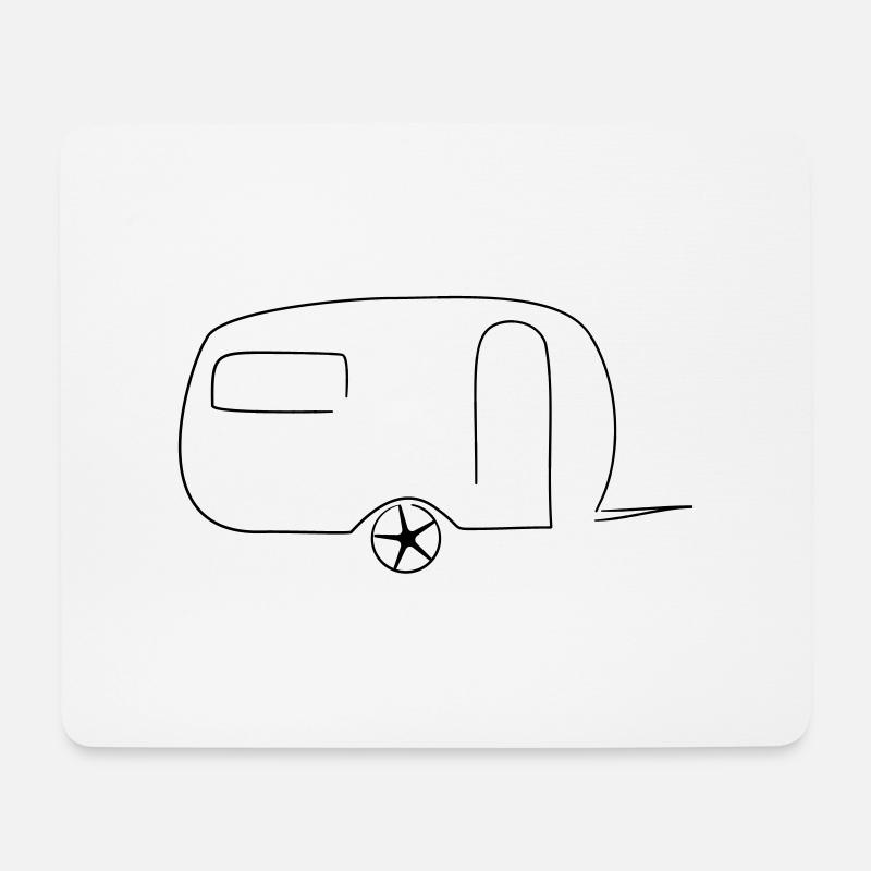 Wohnwagen Camping Tribal - Mousepad (Querformat) - Weiß