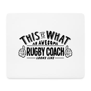 awesome rugby coach looks like pro desig - Mouse Pad (horizontal) - white - Front