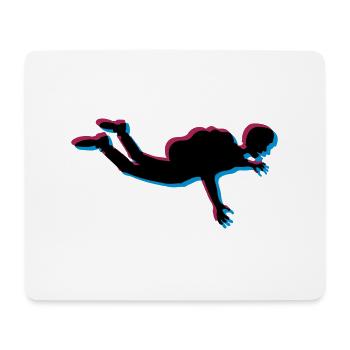 3d parachutist silhouette crash fly f - Mouse Pad (horizontal) - white - Front