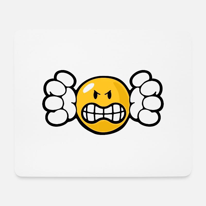 Smiley Anger Unforgiving - Mouse Pad (horizontal) - white
